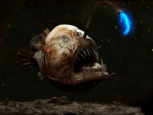 Fish mouth open blue moon free wallpaper for desktop - medium preview image