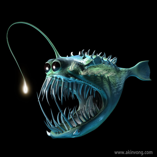 Fish lightbulb hook bioluminescence pop free wallpaper for tablet - medium preview image