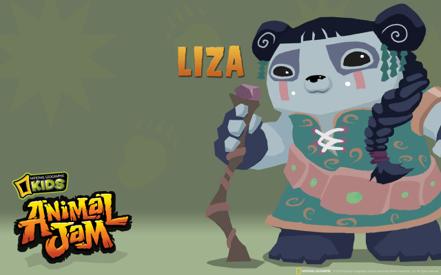 Cartoon panda green dress holding free wallpaper for desktop - medium preview image