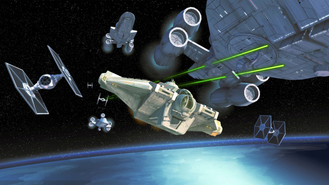 Space station shuttle vehicles flying free wallpaper for desktop - medium preview image