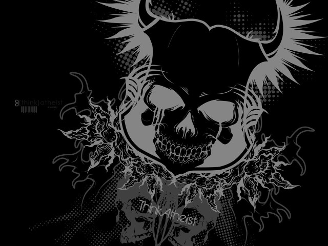 Skull hat horns black white free wallpaper for desktop - medium preview image