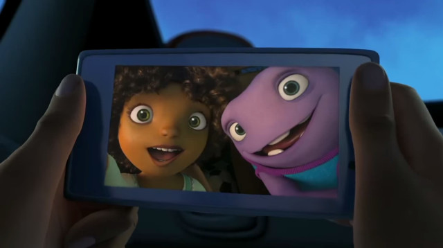 Person holding phone cartoon character free wallpaper for desktop - medium preview image