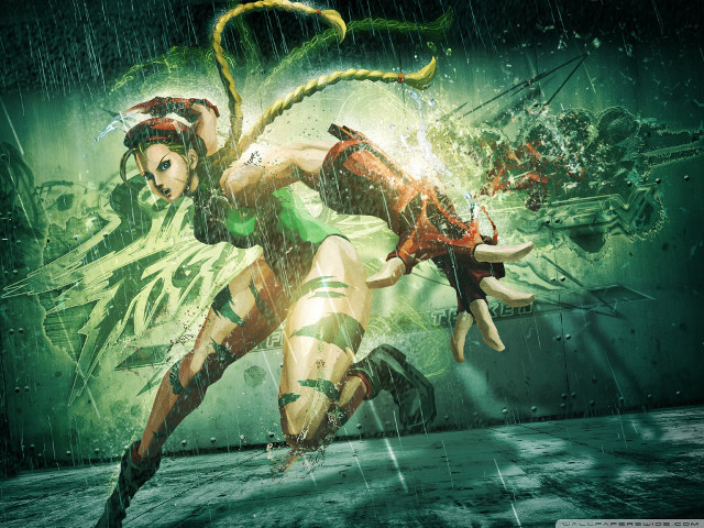 Woman green dancing rain snake free wallpaper for desktop - medium preview image