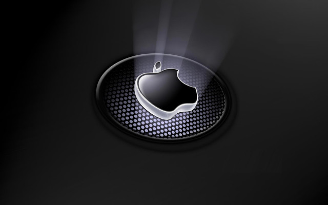 Black apple logo light black free wallpaper for desktop - medium preview image