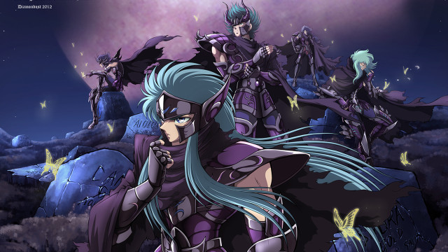 Moonlit anime group bluehaired butterfly free wallpaper for desktop - medium preview image