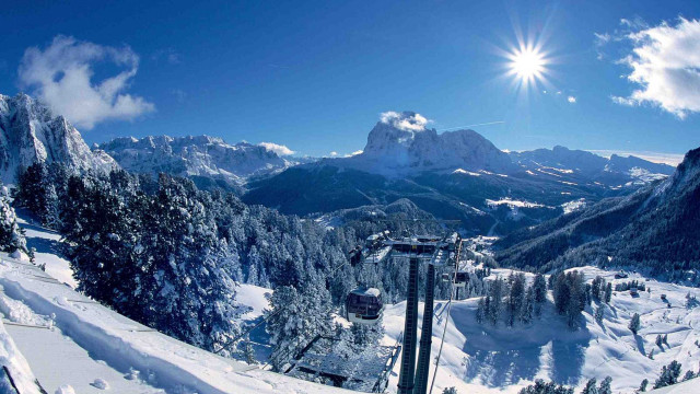 Ski lift snowy mountain trees #2 free wallpaper for desktop - medium preview image