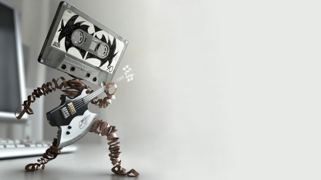 Small robot guitar computer monitor free wallpaper for desktop - medium preview image