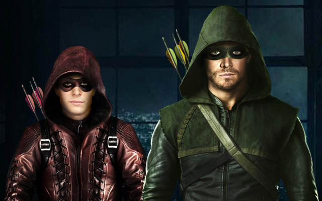 Man woman green arrow costumes free wallpaper for desktop - medium preview image