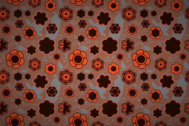 Orange brown flower pattern brown free wallpaper for desktop - medium preview image