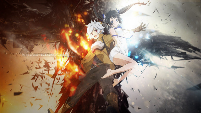 Anime couple fire smoke bird #2 free wallpaper for desktop - medium preview image