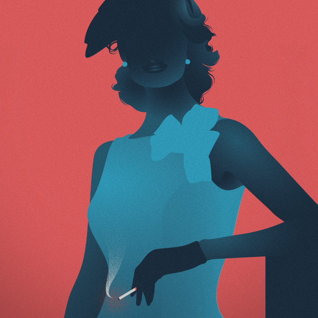 Woman dress cigarette looking down free wallpaper for tablet - medium preview image