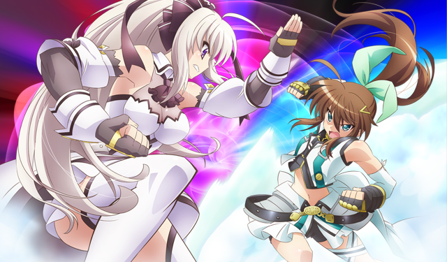 Anime battle whiteoutfits rainbow background free wallpaper for desktop - medium preview image