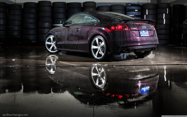 Car parked garage tires reflection free wallpaper for desktop - medium preview image