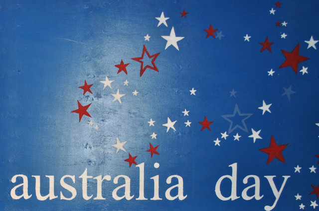 Australia day sign blue background free wallpaper for desktop - medium preview image