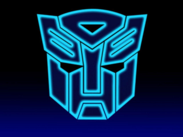 Blue neon mask black background free wallpaper for desktop - medium preview image