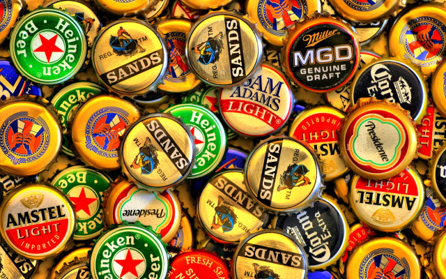 Beer caps tilt shift neoplasticism free wallpaper for desktop - medium preview image