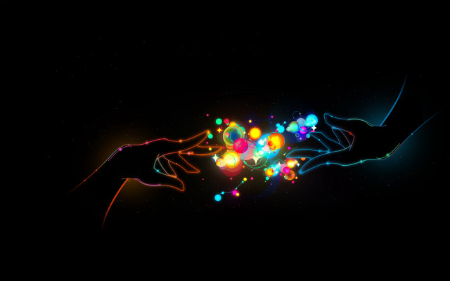 Glowing object person hand black free wallpaper for desktop - medium preview image