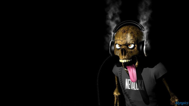 Creepy person headphones tongue dark free wallpaper for desktop - medium preview image