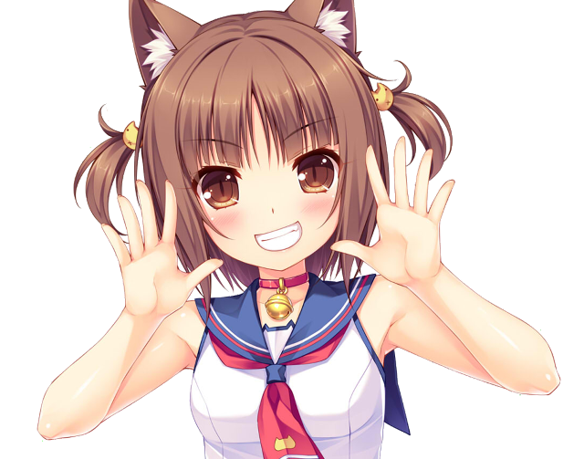 Anime girl cat ears tie free wallpaper for desktop - medium preview image