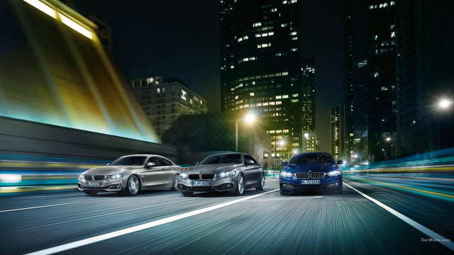 Three cars night street motion free wallpaper for desktop - medium preview image