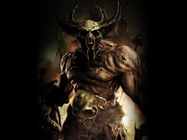 Demonic horned demon horse back free wallpaper for desktop - medium preview image