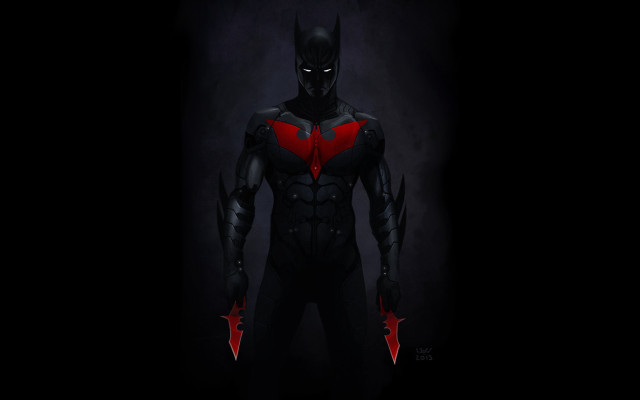 Batman red eyes black suit #2 free wallpaper for desktop - medium preview image