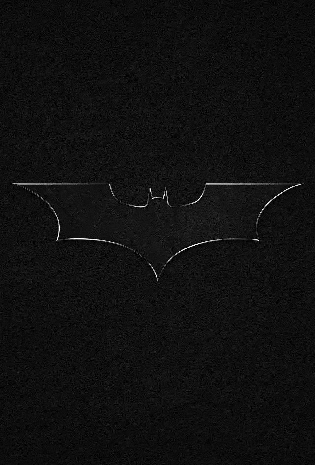Batman symbol outline black background free wallpaper for mobile - medium preview image