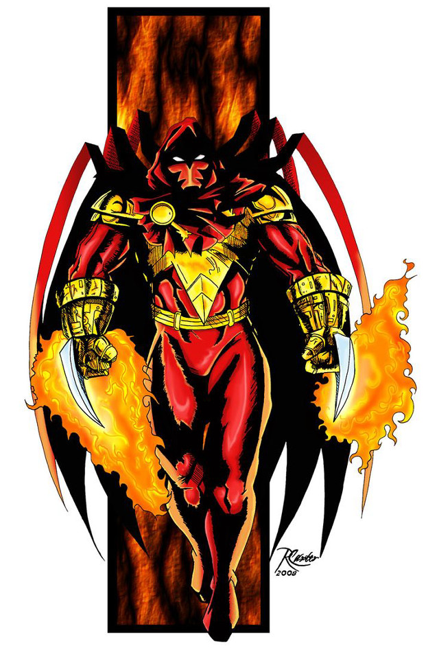 Man sword fire demon chest free wallpaper for mobile - medium preview image