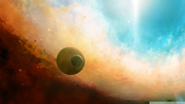 Star sky painting bright blue free wallpaper for desktop - medium preview image