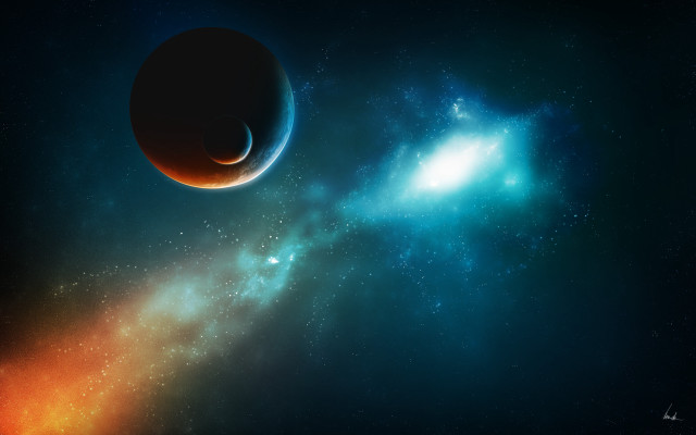 Space scene distant object foreground #2 free wallpaper for desktop - medium preview image
