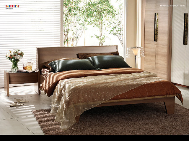 Bed brown blanket pillows window free wallpaper for desktop - medium preview image