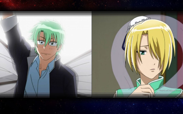 Anime characters blonde hair green free wallpaper for desktop - medium preview image