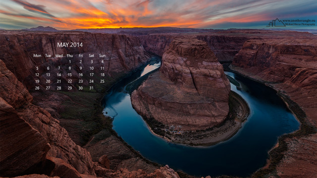 Calendar river sunset clouds sky free wallpaper for desktop - medium preview image