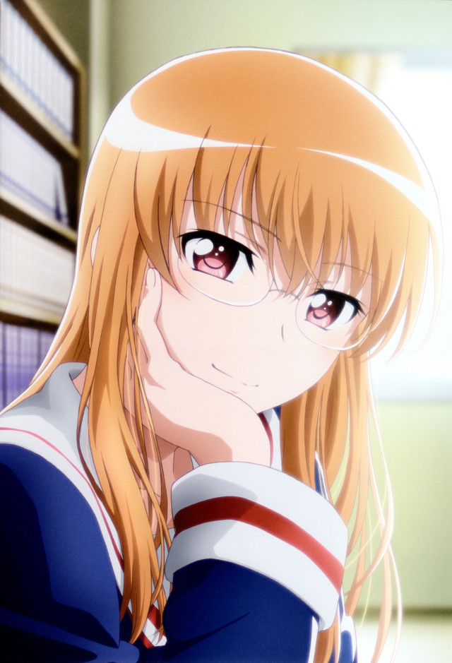 Girl blonde hair blue shirt free wallpaper for mobile - medium preview image