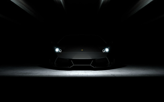 Black sports car dark room #11 free wallpaper for desktop - medium preview image