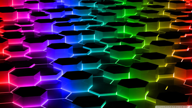 Colorful hexagonal background rainbow light free wallpaper for desktop - medium preview image