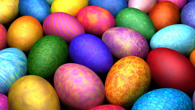 Colorful eggs pile table top free wallpaper for desktop - medium preview image