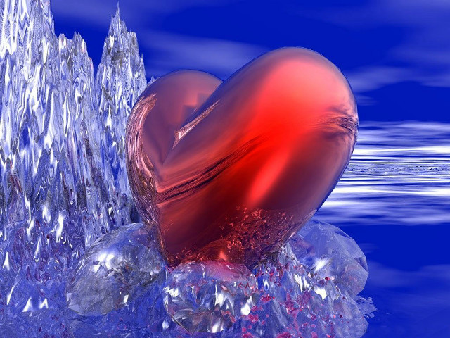 Heart shaped object ice crystals free wallpaper for desktop - medium preview image