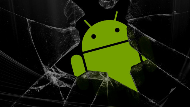 Broken glass android aurora night free wallpaper for desktop - medium preview image