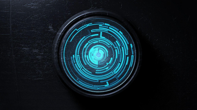 Blue circular object black background free wallpaper for desktop - medium preview image