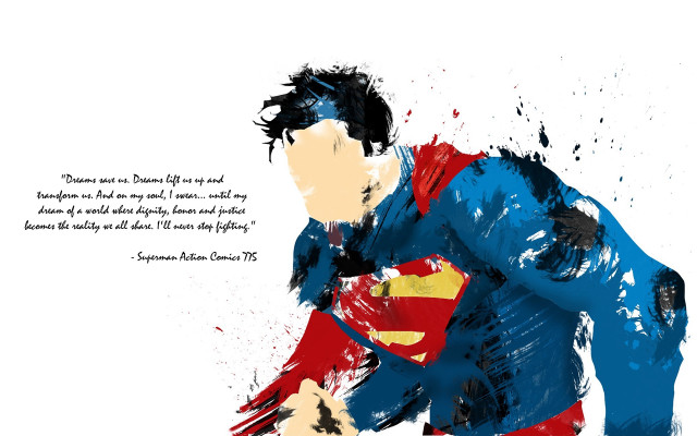 Superman suit quote paint splash free wallpaper for desktop - medium preview image