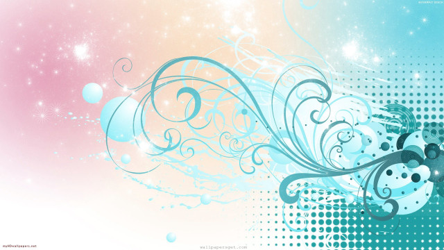 Blue pink butterfly bubbles stars free wallpaper for desktop - medium preview image