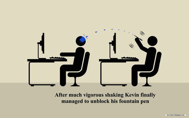 Man sitting desk computer kinetic free wallpaper for desktop - medium preview image