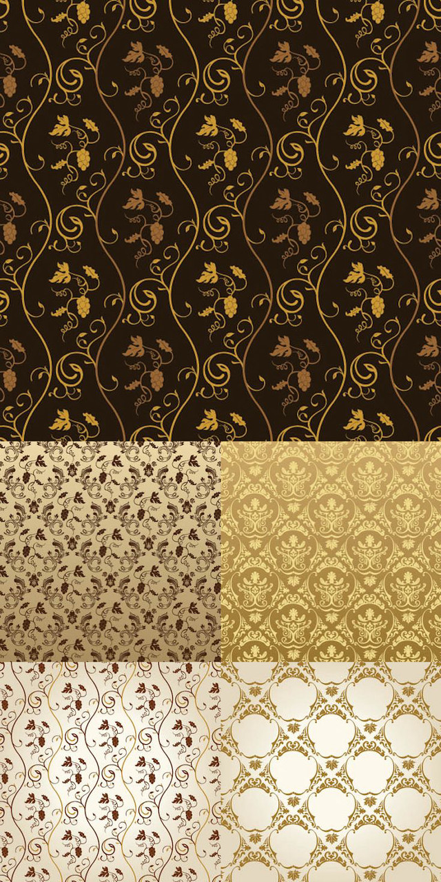 Gold brown patterns set four free wallpaper for mobile - medium preview image