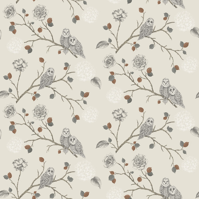 Owls branch flowers leaves light free wallpaper for tablet - medium preview image