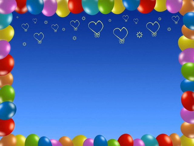 Balloons hearts stars sky blue free wallpaper for desktop - medium preview image