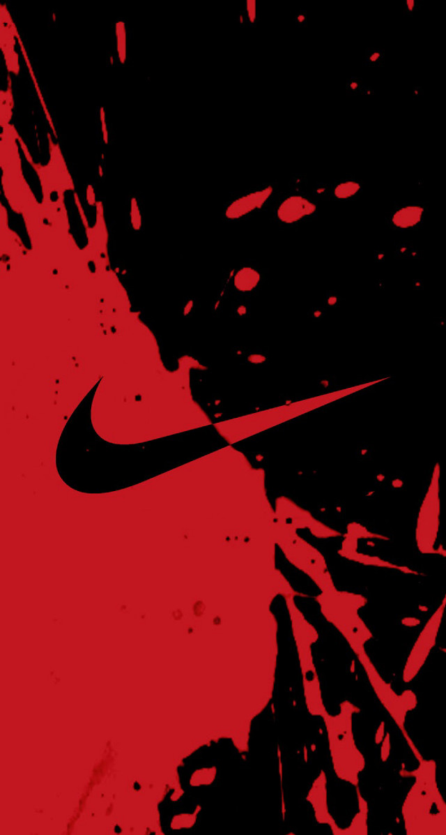 Nike blood splatter moon red free wallpaper for mobile - medium preview image