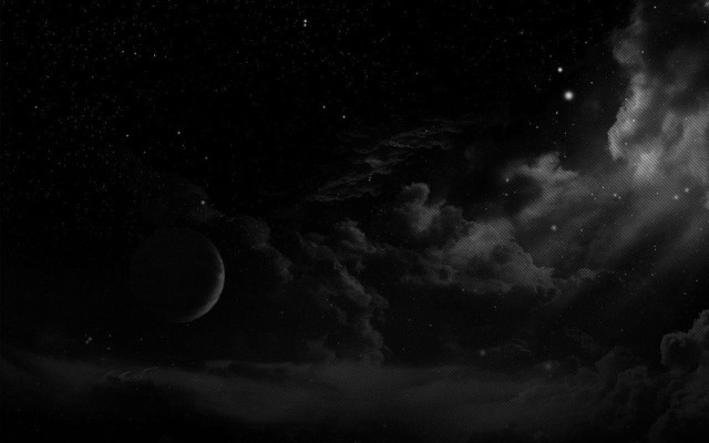 Black white night sky clouds free wallpaper for desktop - medium preview image