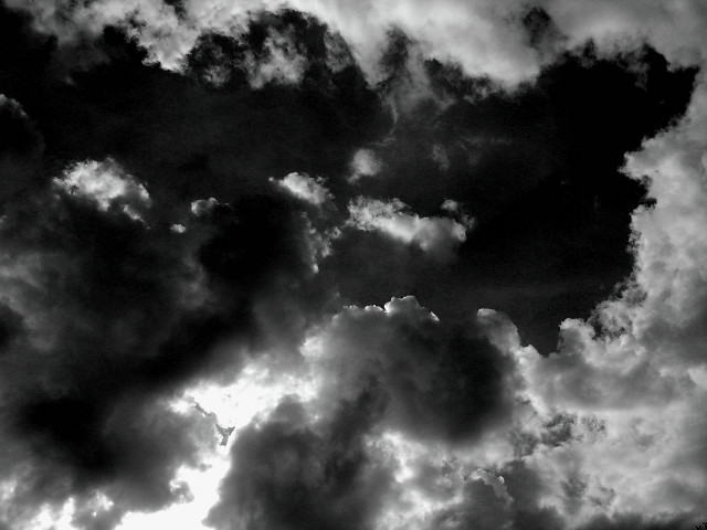 Cloudy sky black white plane free wallpaper for desktop - medium preview image