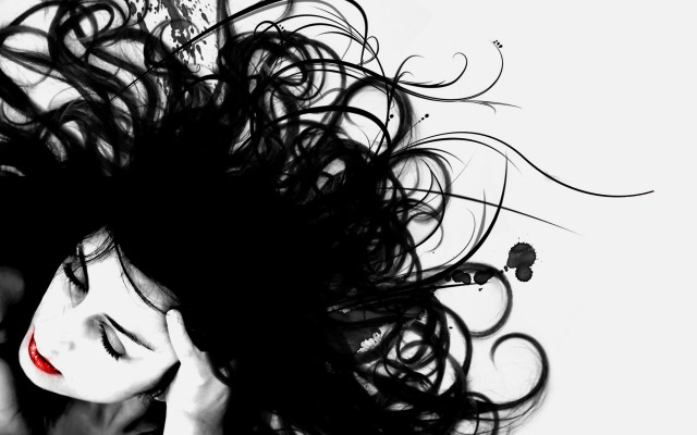 Woman hair wind eyes closed #2 free wallpaper for desktop - medium preview image